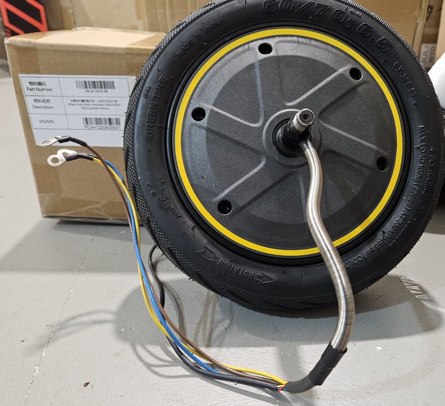 60/70-6.5 Original Ninebot MAX G30, G30D 2, G30LD Motor ab 2022 Baujahr Gen2 neuer Anschluss AB.00.0023.99 – Bild 2