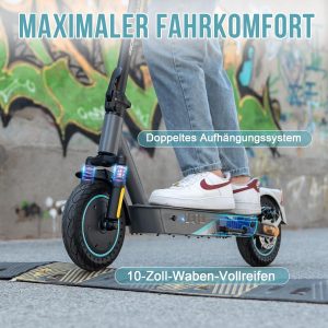 Alternative view of RCB EV10K PRO Elektroroller, E-Scooter mit Straßenzulassung (ABE), 10 Zoll，400W Motor, 35km Reichweite, Faltbarer e Roller, APP-Steuerung, Doppelbremse, Doppelstoßdämpfer