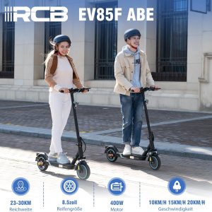 Alternative view of RCB EV85F Elektroroller, E-Scooter mit Straßenzulassung (ABE), 8,5 Zoll，400W Motor，MAX 20km/H，Dreistufige Getriebestellung，Faltbarer e Roller, APP-Steuerung, Max Belastung 120 kg,Doppelstoßdämpfer